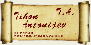 Tihon Antonijev vizit kartica